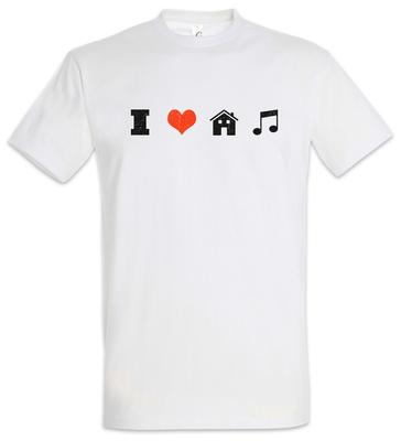 T-Shirt da Uomo I Love House Music Electro Electro Dance Techno Disco Acid