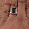 Solid 925 Sterling Silver Black Onyx Gemstone Handmade Designer Ring Mens Ring Unisex Gift Ring Statement Ring