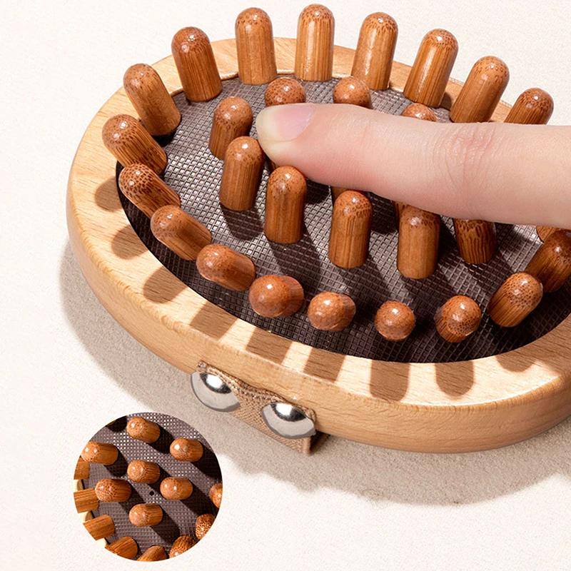 2025 Body Anti Cellulite Brush Soothing Wooden Essential Oil Spa Air Cushion Massage Hair Comb Scalp Massage Brush Body Massager