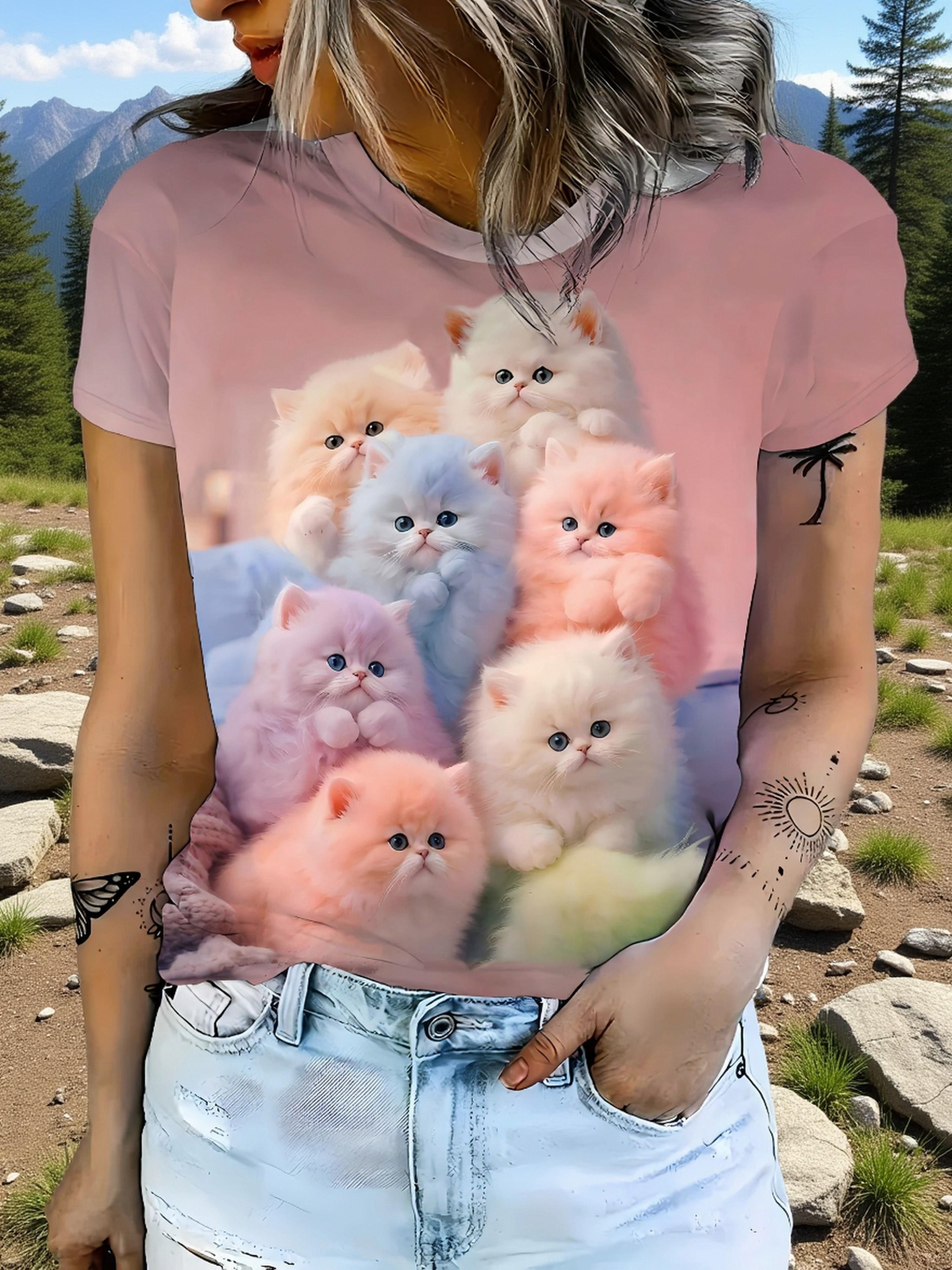 Cute And Soft. This T-Shirt Features a Print of Fluffy Kittens in Macaron Colors. Perfect for a Vibe with Its Pink Short Sleeves 2XL дубильная кора