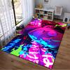 Anime-Inspired Graphic Carpet with Neon Colors and Bold Character Design Suitable for Use As an Anti-slip for Living Room Bedroom Sofas
