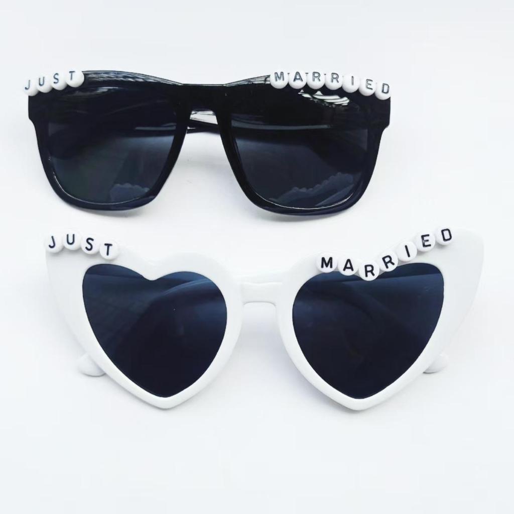 Party Glasses for Bride & Groom - Exquisite Dress-up, Photo-Ready, Free Shipping.