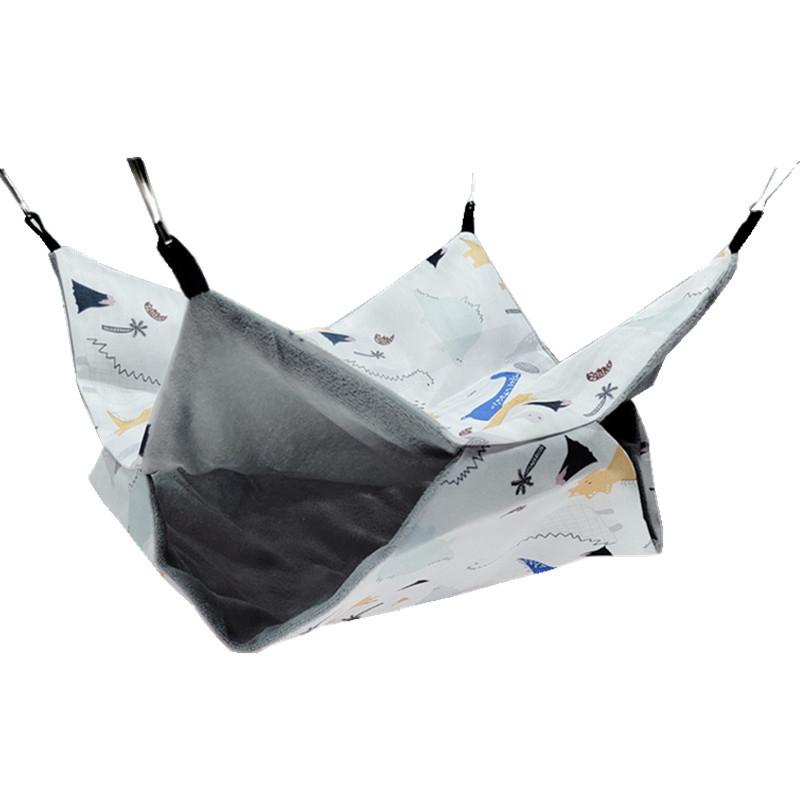 Hamster Beds Warm Soft Nest Hanging Rodent Cage House Printed Hammock for Rats Guinea Pig Small Animal Sleeping Bag Accessories