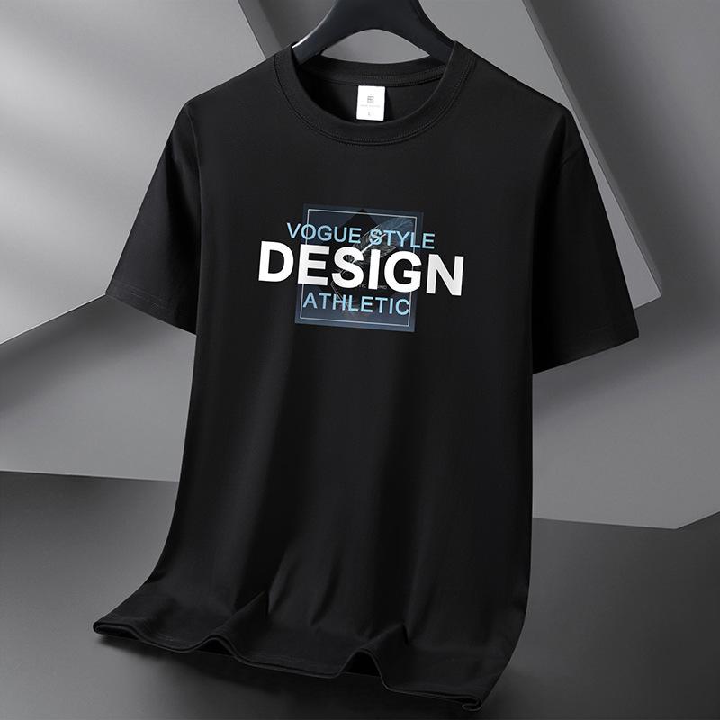 Men Loose Short Sleeve Letter Printed Pullover Compassionate Cotton T-shirt