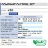[Tone] Combination Tool Set K20 (1/2" Drive) - 33 Piece - Silver