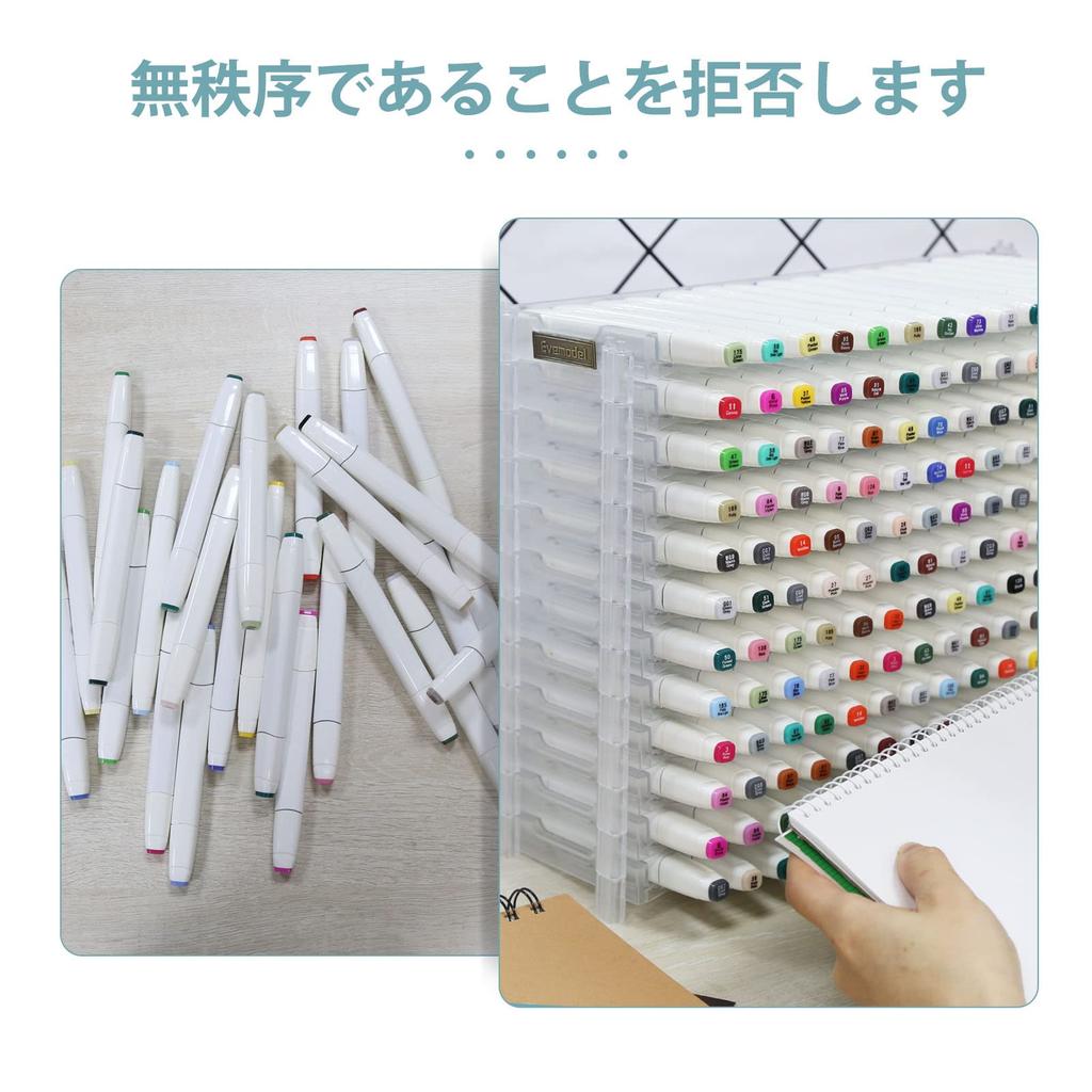 180 Slot Transparent Universal Marker Storage Tray with Pen Holder Display for 180 Pens SN01C Pencil Holder (Transparent, 12)