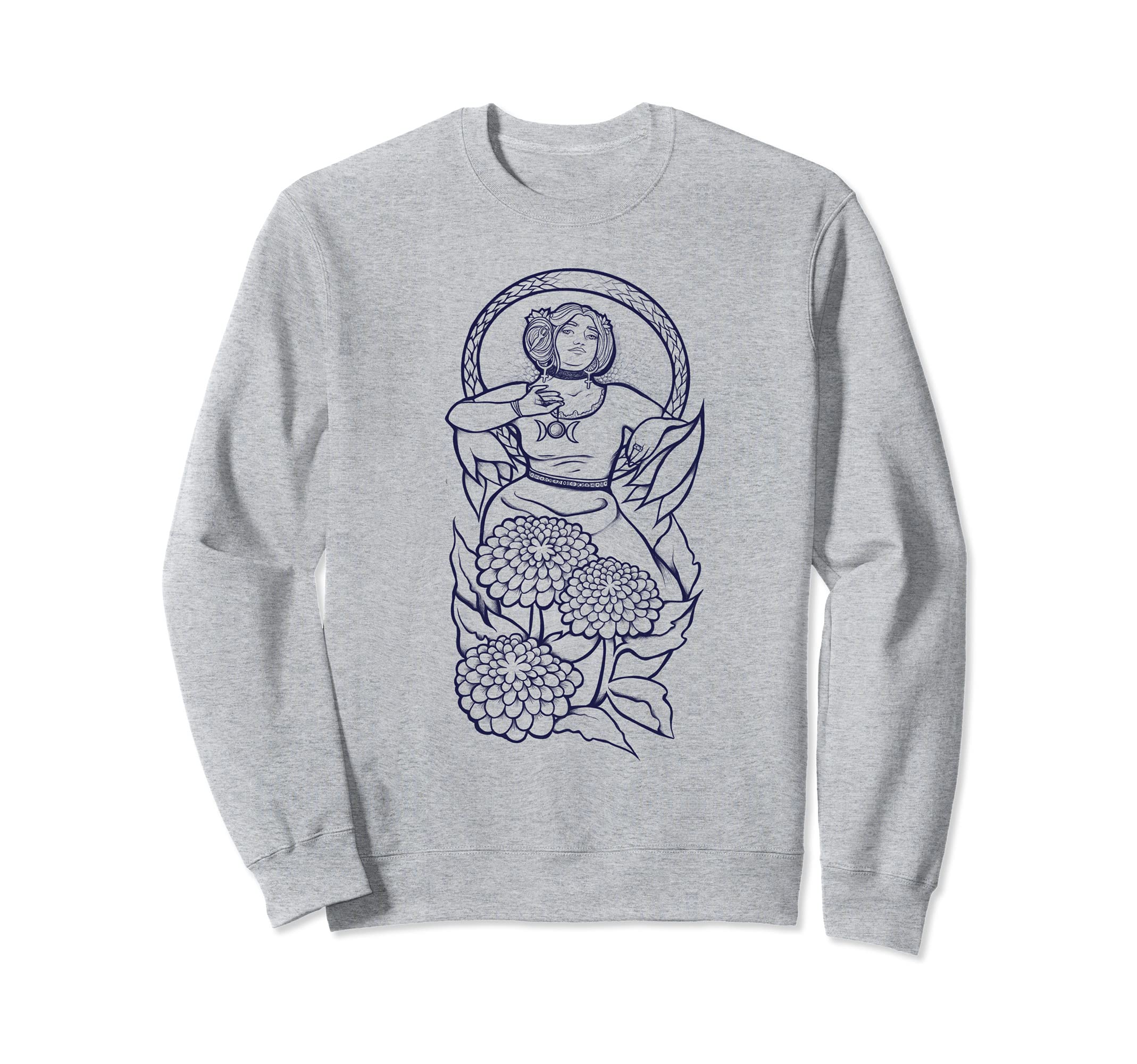 Triple Moon Goddess Mucha Art Sweatshirt