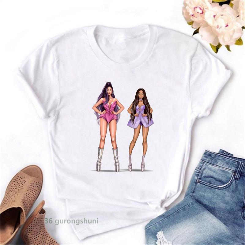 

Cool Long-Haired Girl Print T-Shirt Ladies Harajuku Casual Femme Tumblr Clothes Summer Graphic Tees Women Streetclothing XXXL білий