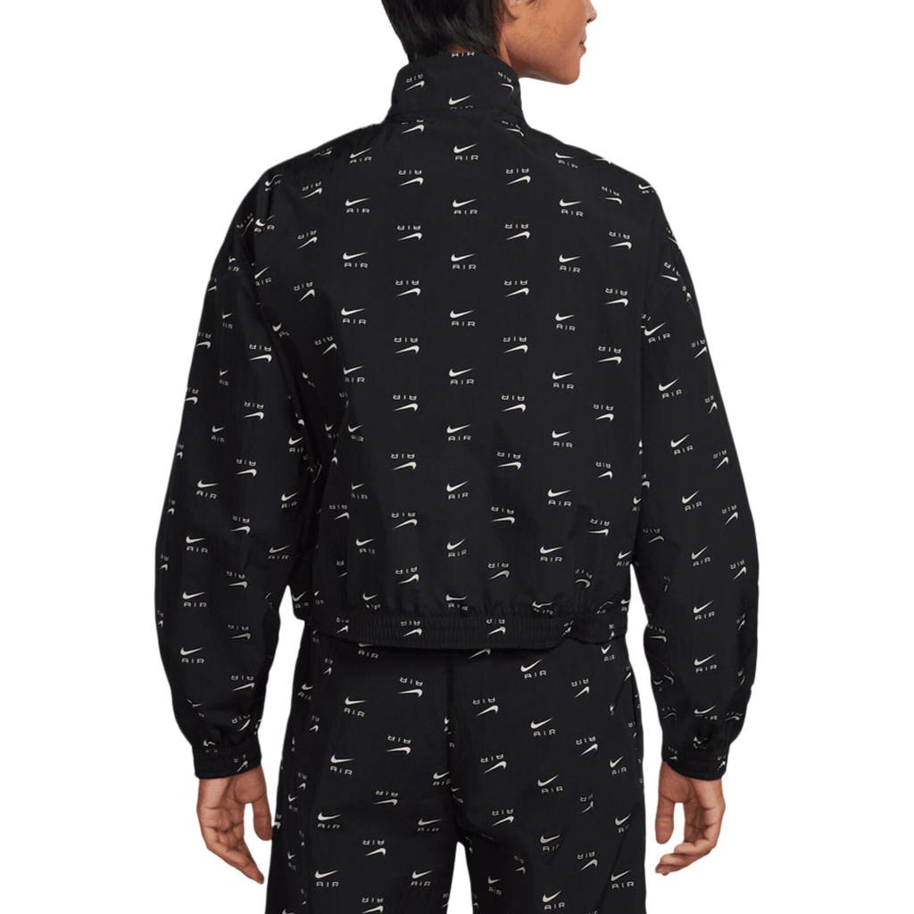 Nike Allover-Print Stehkragen Reißverschluss Locker Langarm Jacke Damen Jacke Schwarz DV8066-010