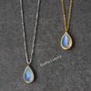 Moonstone faceted necklace , June birthstone Crystal , Teardrop gold filled bezel set moonstone on a 14k gold filled chain , bridesmaid gift