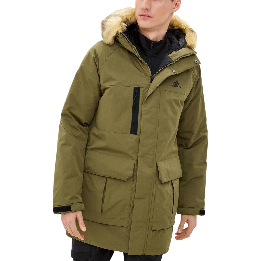 adidas Down Jackets Men's Green Hooded Moderate Other H20765
