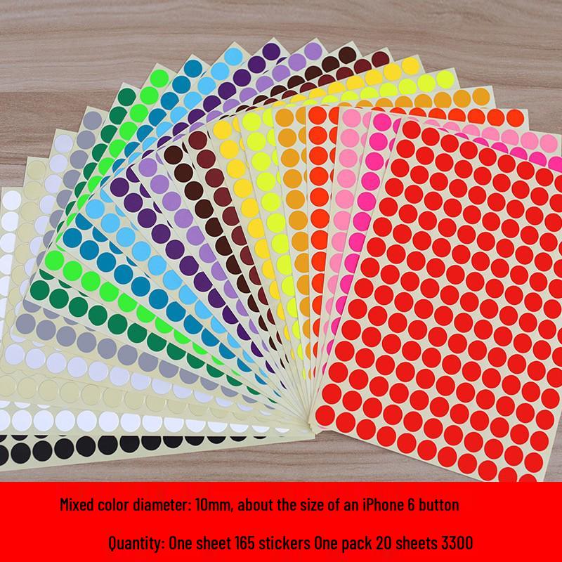 Mixed Color Round Dot Sticker Labels - Available in 10, 16, and 20 Vibrant Colors