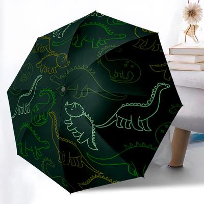 1pc Dino Pattern Automatic Open/close, All-Season Portable Folding Umbrella, Travel, Everyday, Formal Events - Compact Luxury Parasol, Outdoor Accesso