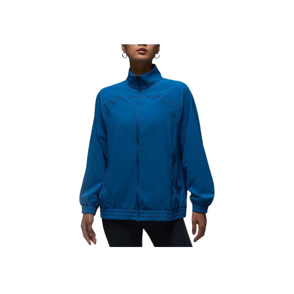 Jordan Solid Color Stand Collar Zipper Casual Long Sleeve Jacket Women Jackets Blue FN5144-457