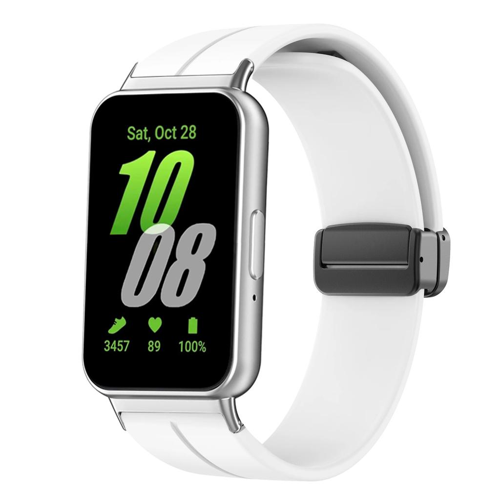 Magnetický pásek pro Samsung Galaxy Fit 3 Pásek Kovový konektor Náramek pro chytré hodinky Correa Galaxy Fit3 Silikonový pásek Příslušenství