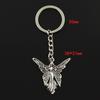 Fashion 30mm Key Ring Metal Key Chain Keychain Jewelry Antique Bronze Silver Color Plated Butterfly Angel 38x37mm Pendant