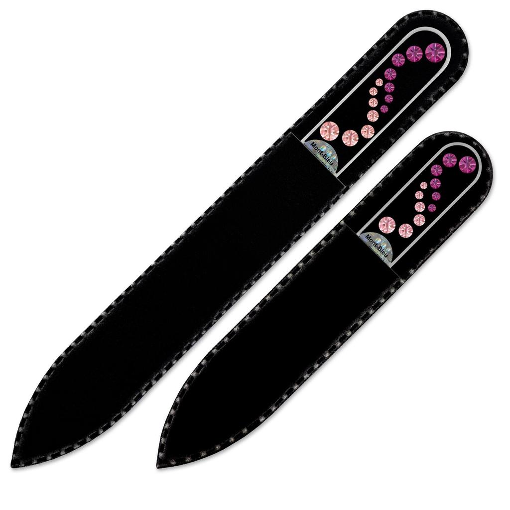 A Set of 2 Glass Nail Files with Crystals WA-MS