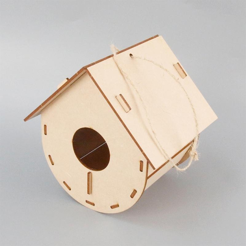 Hands On Learning Bird House Making Set Easy to Assemble Wooden Bird Shed Craft Supplies For Children Students Education