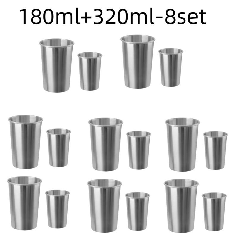 Stainless Steel Metal Cup Beer Cups White Wine Glass Coffee Tumbler Travel Camping Mugs Drinking Tea Mug Set Outdoor