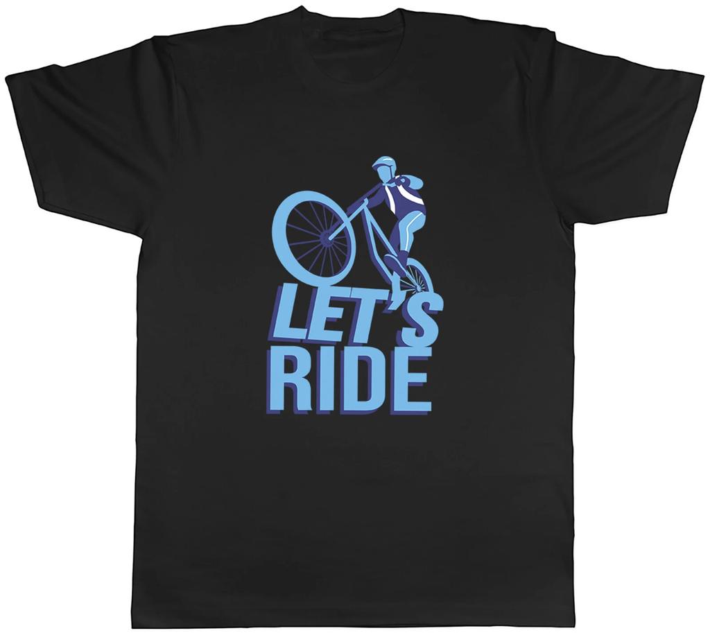 Bicycle Cycle Mens T-Shirt Let's Ride Racing Bike Tee Gift