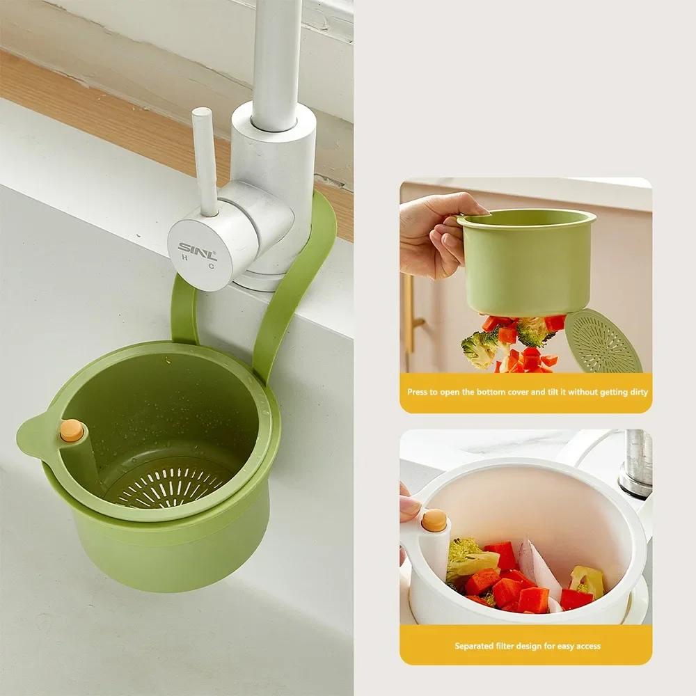 Portable Push-type Kitchen Sink Filter Basket Separate Drain Bowl Filter Basket Anti-leakage Anti-leakage Sink Storage Rack