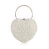 Heart Shape Women Bag Creative Handmade Heart Pearl Evening Bag Lock Weaving Packet Bag Bridal Bag Over Shoulder Bag Designer Handbag Women Bag