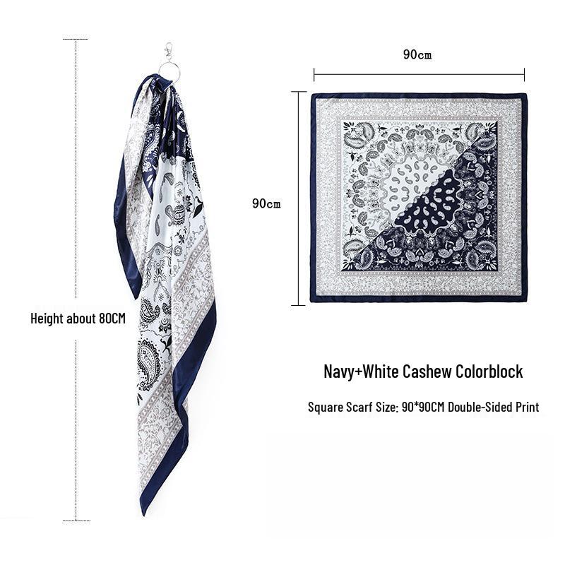 Retro Paisley Multi-use Silk Scarf: Large Square for Street Dance, Hip Hop, Neckerchief for Men & Women