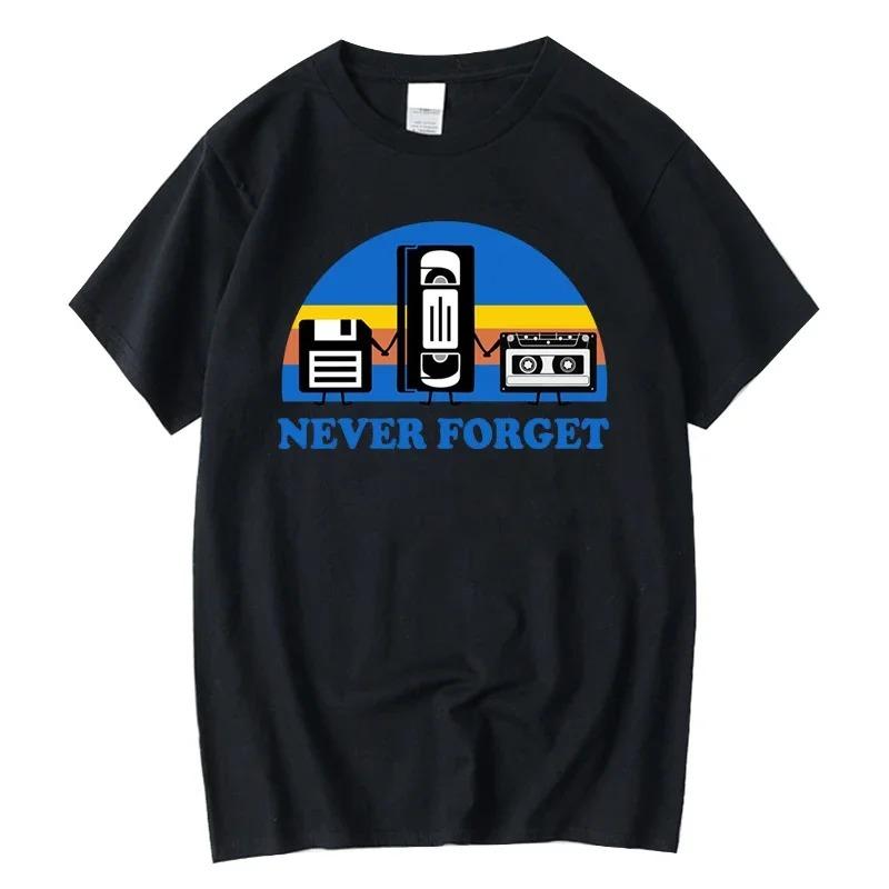 Summer Never Forget Sarcastic Graphic Music Funny Printed TShirt Unisex Loose Male Tshirt Casual Breathable Short Sleeve S