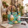  Easter Egg Pattern Canvas Tote Bag Casual Large Capacity Daily Shopping Handbag