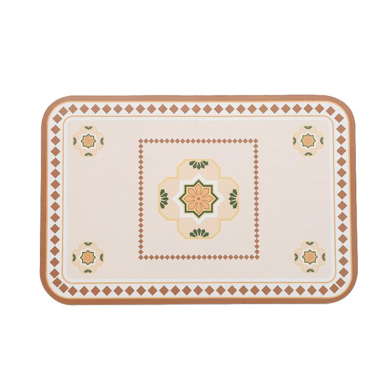 Vintage Leather Table Mat Simple Waterproof Oilproof Heat-Insulated PVC Placemat Plate Bowl Anti-hot Pad Light Luxury Room Decor