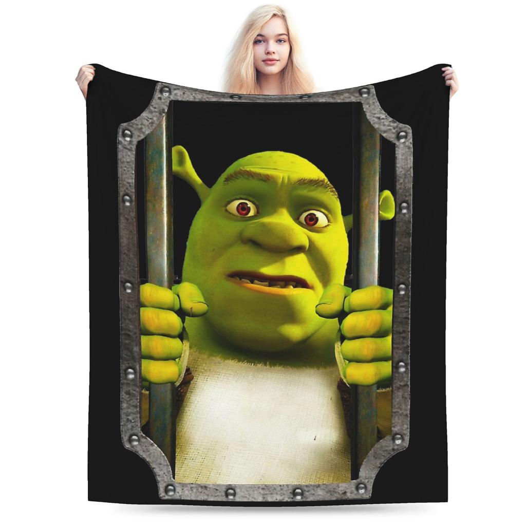 Shreks Pun Funny Memes Blanket Flannel Autumn/Winter Portable Soft Throw Blankets for Sofa Outdoor Bedspread