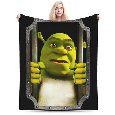 Shreks Pun Funny Memes Blanket Flannel Autumn/Winter  Portable Soft Throw Blankets for Sofa Outdoor Bedspread
