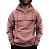 Men's Lined Hooded Pullover Sweatshirt with Multiple Pockets
