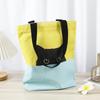 Lutesa Women's A4 Size Canvas Tote Bag, Large Capacity, Lightweight, Perfect for Commuting, School, or Casual Outings (Cat Design)