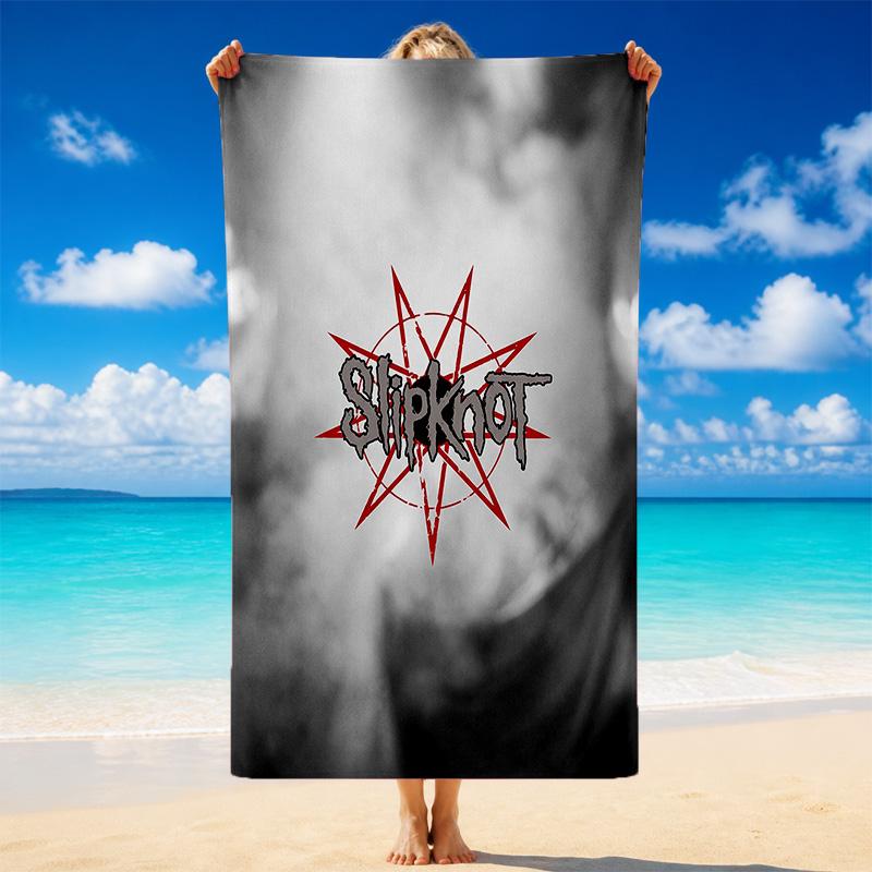 Slipknot Print Microfiber Beach Towel Sand?Resistant Lightweight Towel For Swimming Outdoor Travel Use