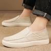 Herren Canvas Schuhe mit Weicher Sohle Lässig Atmungsaktiv Bequem Schiebeärmel Herren Stoffschuhe Herren Oxford Sneakers