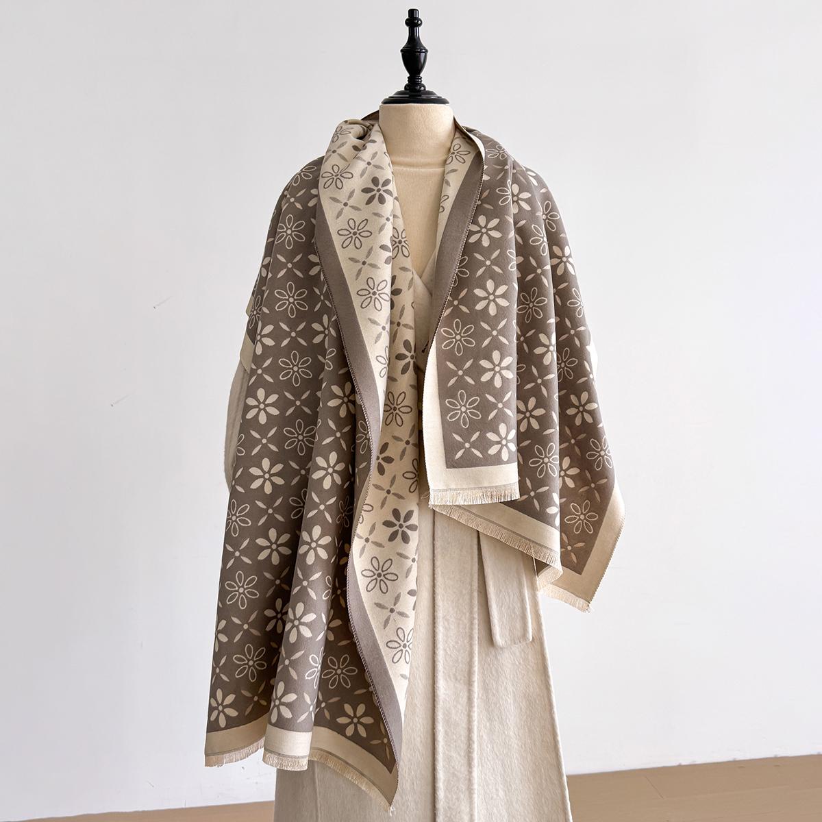 

Женский осенне-зимний трендовый шарф из имитации кашемира, женская теплая шаль для кондиционера, длинный шарф