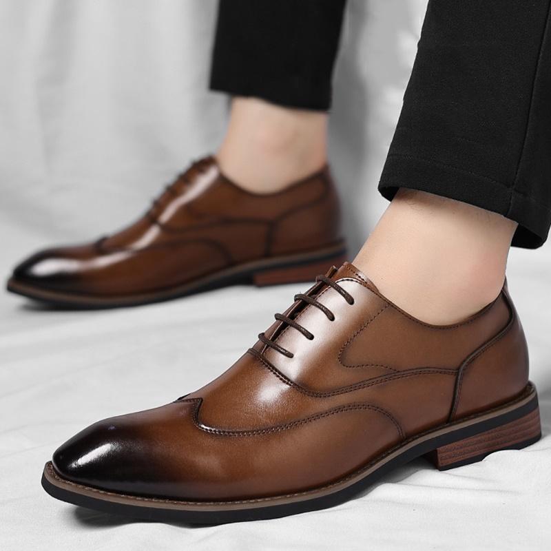Mode Homme Britannique Affaires Pointu Noir Marron Brogue Oxford Chaussures Homme Mariage Robe Soirée Homecoming Gentleman Chaussures