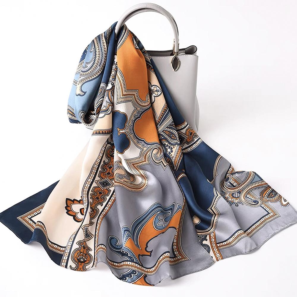 100% Чистый Тутовый Шелк Женский Длинный Шарф Повязка на Голову Шейный Платок Роскошное Женское Украшение для Волос Женская Бандана Шарфы для Сумки 53*170СМ