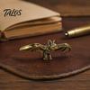 Handmade Brass Bat Art Figurines, Vintage Copper Flying Statue, Collectible Mini Animal Small Coffee Table Accent Ornament, Desk Feng Shui Sculpture