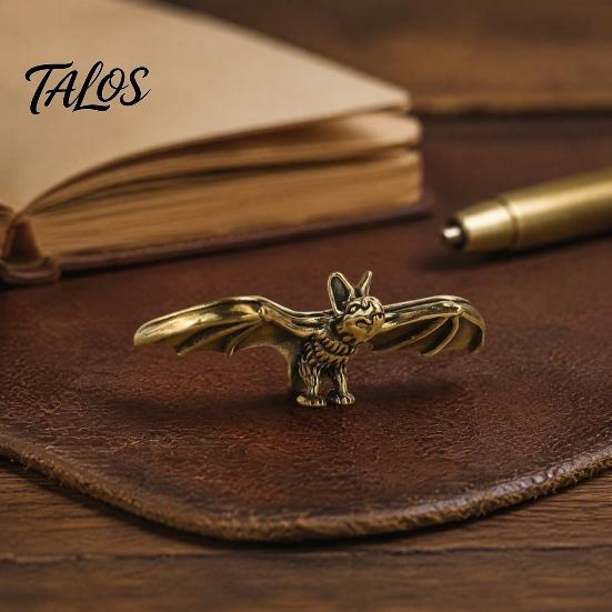 Handmade Brass Bat Art Figurines, Vintage Copper Flying Statue, Collectible Mini Animal Small Coffee Table Accent Ornament, Desk Feng Shui Sculpture