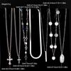 7Pcs Multilayer Cross Necklace Set For Women Colorful Rhinestone Cross Pendant Layered Chain Necklaces Religious Jewelry New