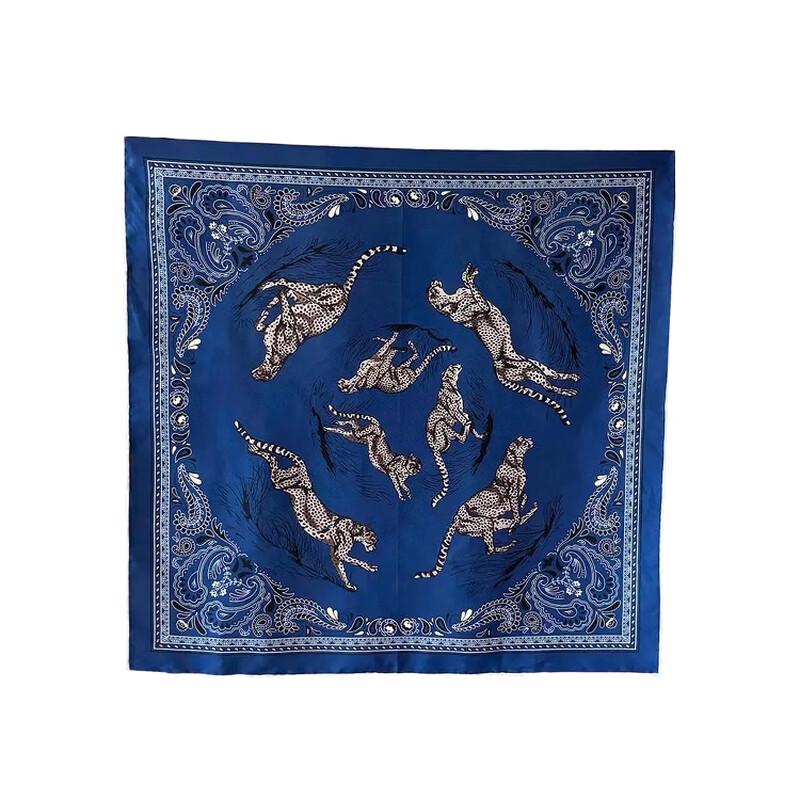 NINA SOLOR Jungle Leopard Double-Sided Silk Scarf