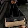Stylish Quilted Rhombus Lock Faux Suede Loaf Bag Crossbody Shoulder Daily Commute