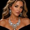 Baroque Necklace Earrings Set Elegant Waterdrop Pendant Necklace  Party Dress Up