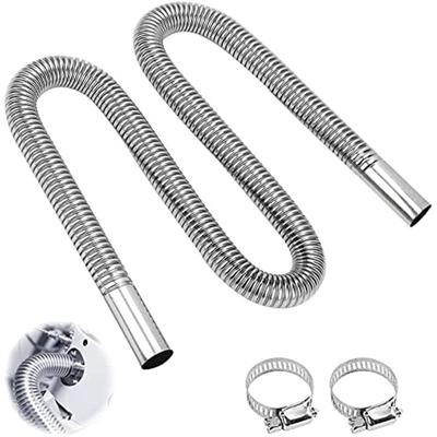 Tuyau d'échappement de 120 cm pour générateur électrique Tuyau d'échappement de 2,5 cm Tuyau de chauffage de voiture Tuyau d'échappement en acier inoxydable Réservoir de carburant Tuyau d'échappement avec deux Sta