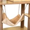 Cat Scratching Post with House, 2 Beds, Hammock and Ball, Made of Wood, Polyester and Sisal, 60x40x130 cm