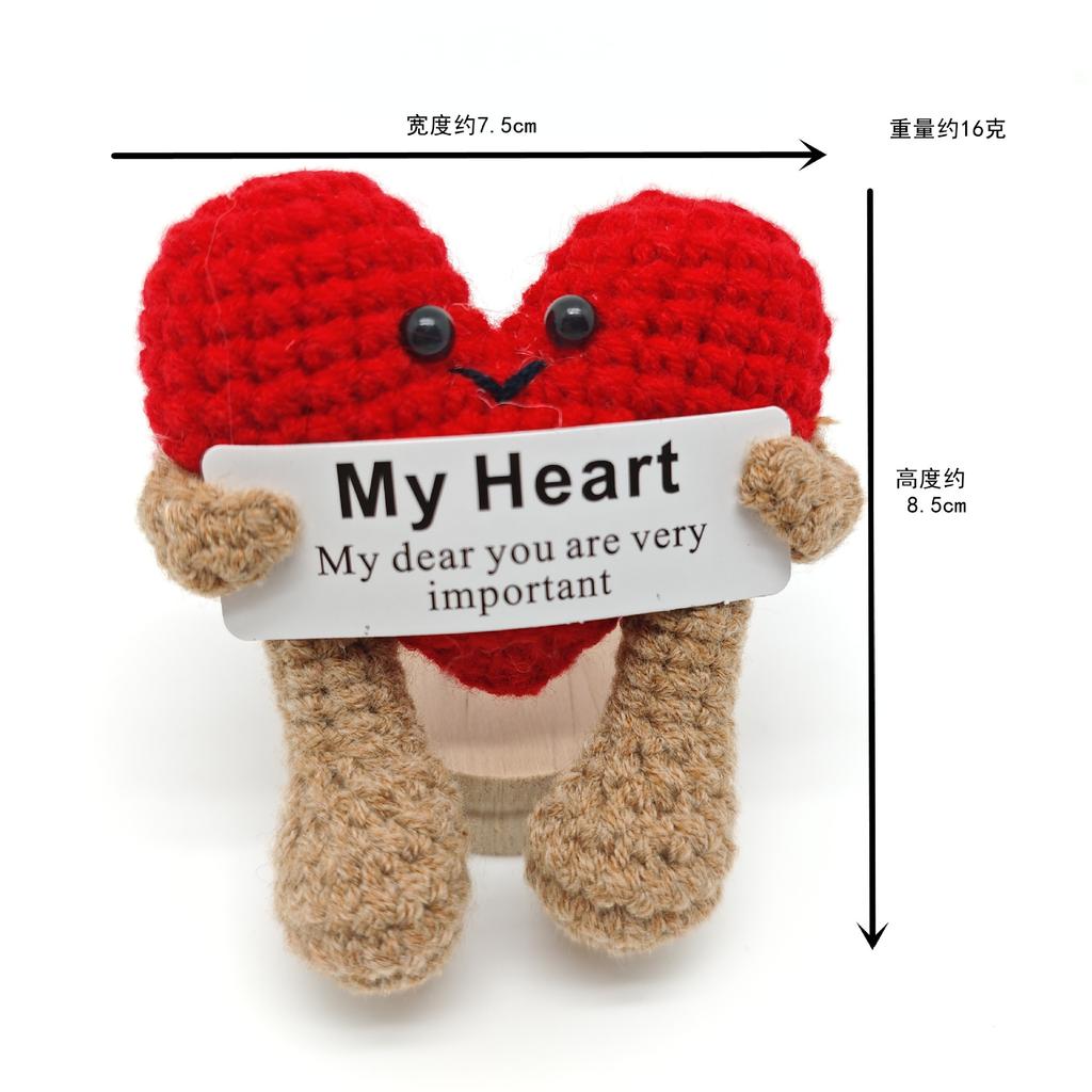 Păpușă Rechin Croșetată Amuzantă cu Energie Pozitivă Cu Card Suport Emoțional Croșetat Drăguț Tricotat Lână Albină Decor Cameră Cadouri de Crăciun