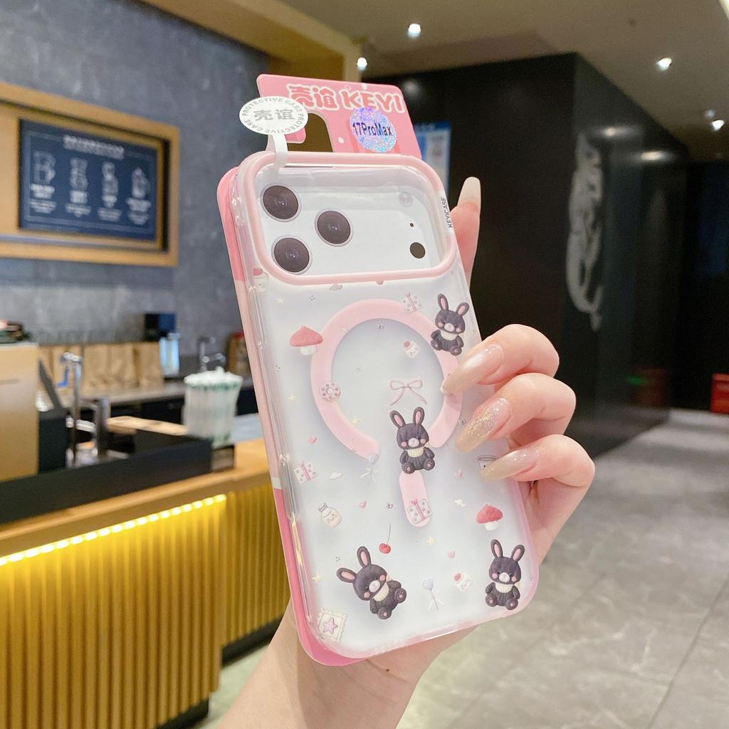 Applicable to the new iPhone Kameng magnetic suction series mobile phone case kitten rabbit pattern Apple 16 protective case