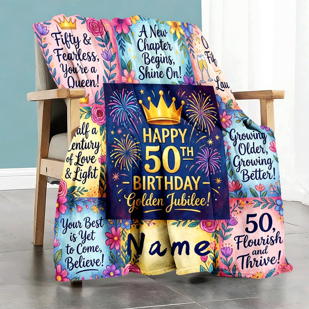 Birthday Wishes Customize Your Name Home Blanketss Comfortable Soft Lightweight Allseason Multipurpose Blanket For Picnic Sofa Office Bed Living Room
